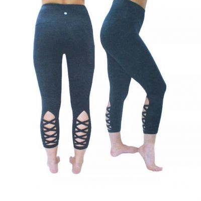 Active Life Yoga Workout Lattice Detail Moroccan Teal Stylist Capri size M